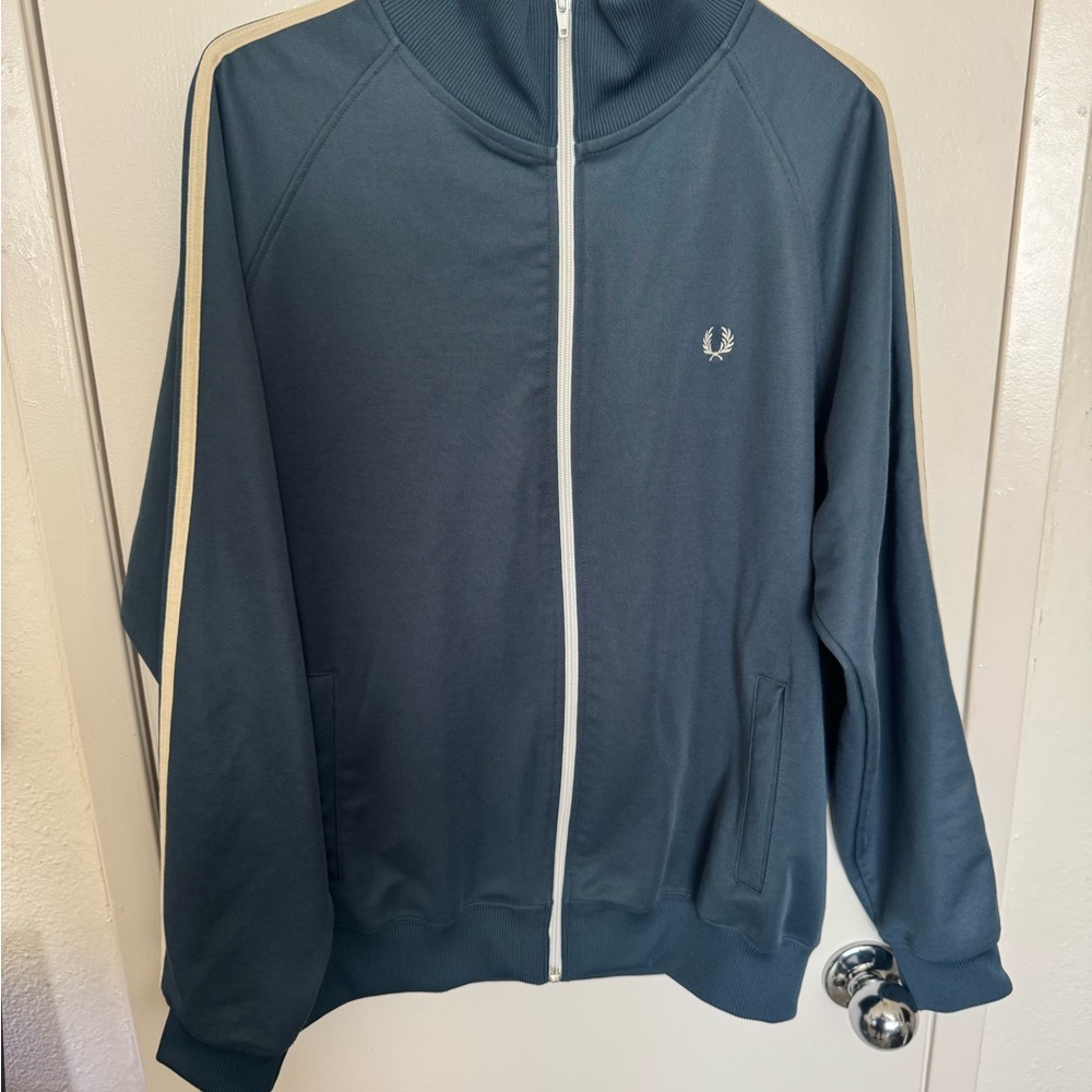 Fred Perry Blue Track Jacket - Picture 2 of 6